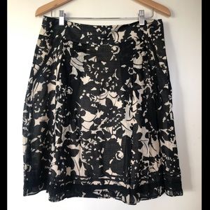 J.Crew Floral skirt,size 6, Black&Tan,with pockets